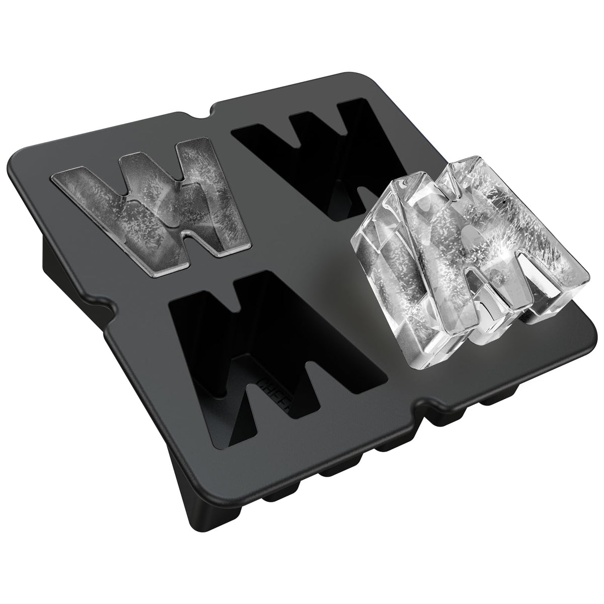 Molde YOWINT de letra W para hielo, ideal para personalizar bebidas.