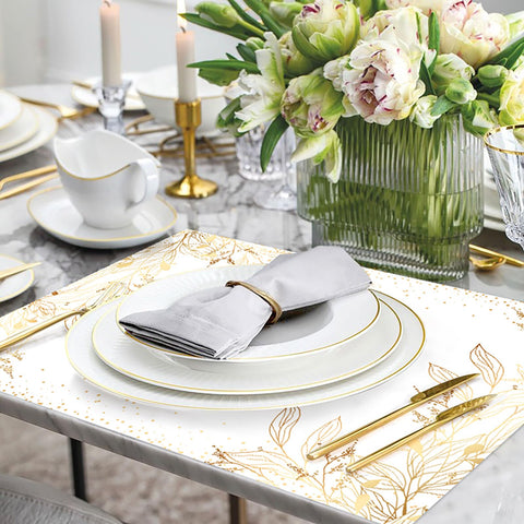 YOXIFUFA mantel para el comedor con acabado dorado, protección diaria
