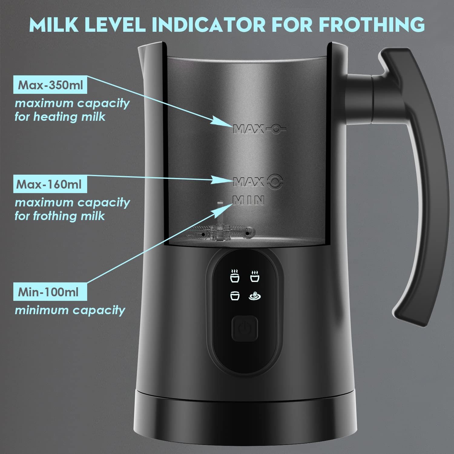 Yoyomax espumador: calor rápido para leche listo para latte.