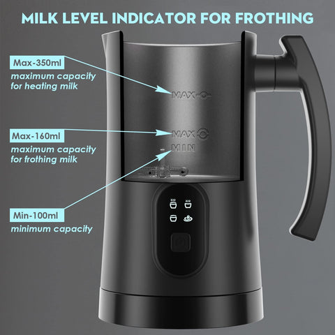 Yoyomax espumador: calor rápido para leche listo para latte.