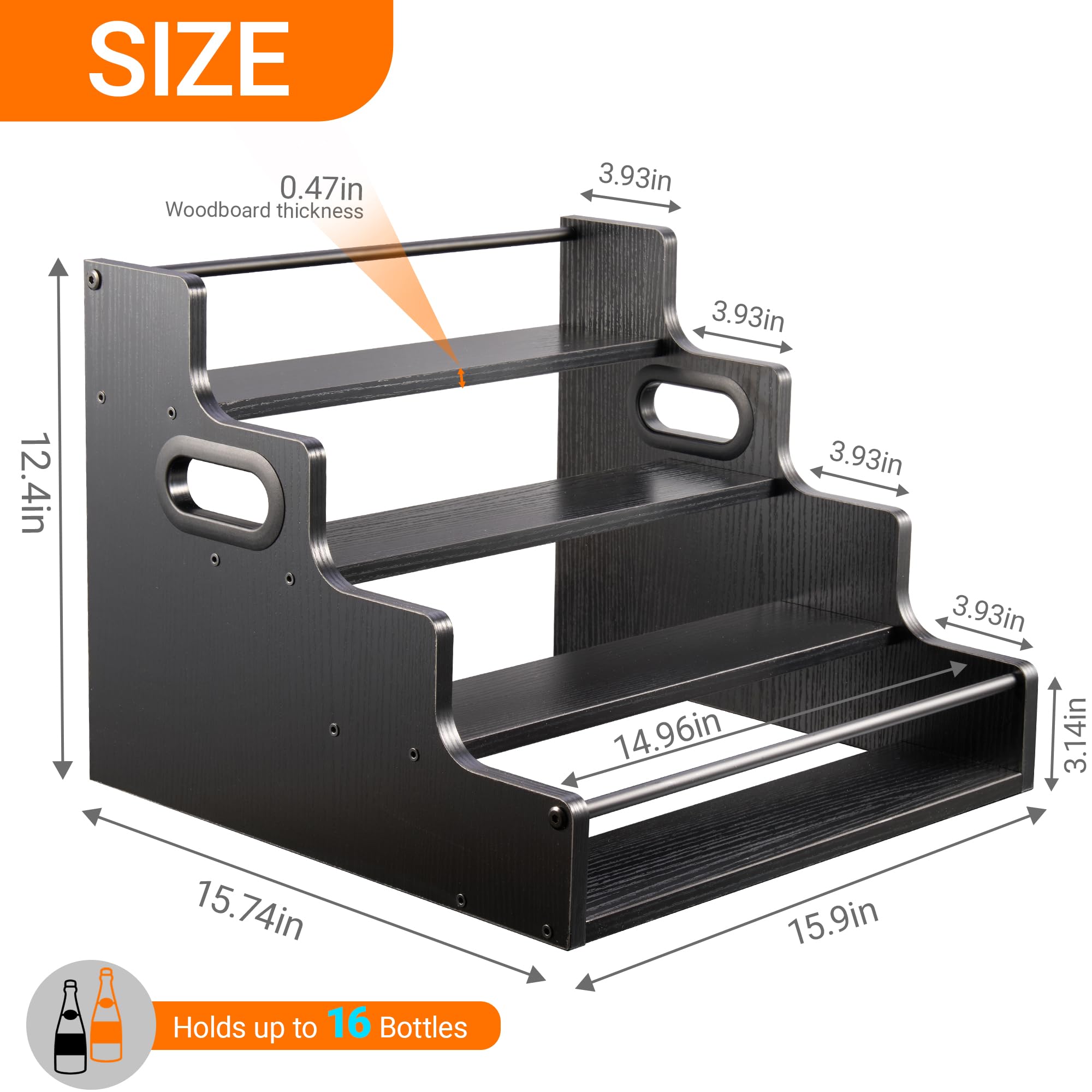 YQBRAO barra licor rustica madera metal negro aporta estilo
