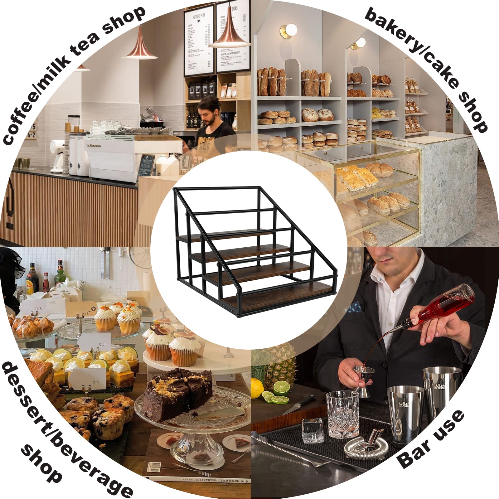 YQBRAO solución para cocina y bar, 4 niveles, expansión fácil.