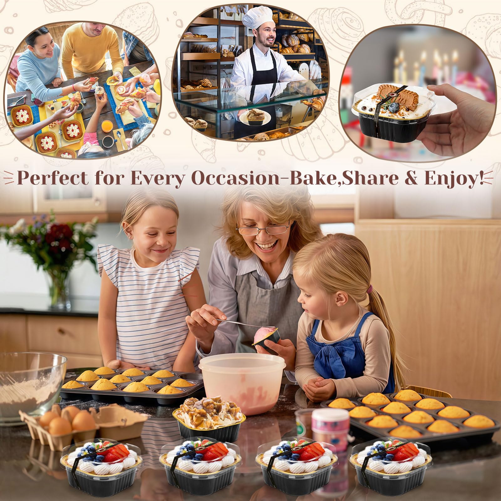Empaque para catering de YQER, ideal para regalos o fiestas.