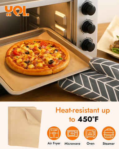 Forros antiadherentes YQL para freidora de aire, ideales para galletas y pan.