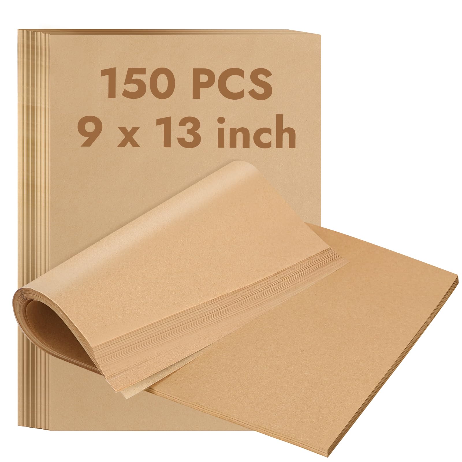 YQL papel pergamino sin blanquear 9x13 para hornear, antiadherente y fácil limpieza.