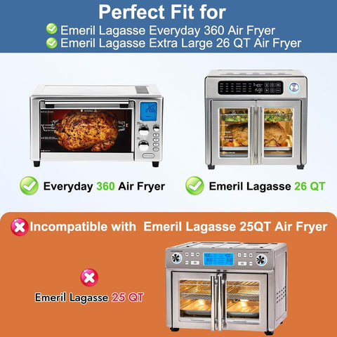 Rejilla YQL para horno freidora Emeril 26QT con circulación de aire mejorada.