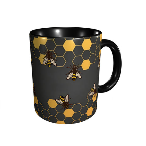 Taza Yrebyou abeja-panales, ideal para café matutino.