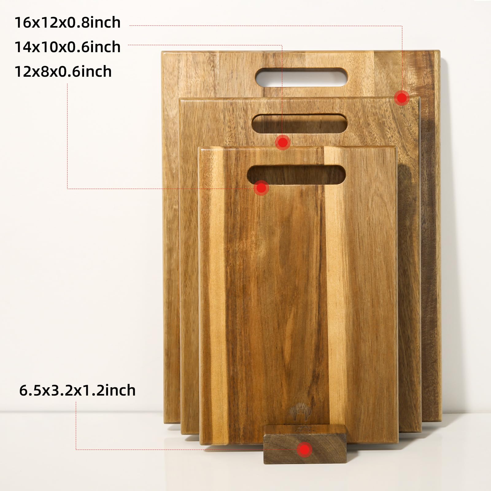 Tabla de corte YSTKC acacia pequena, ideal para especias y porciones pequeñas.