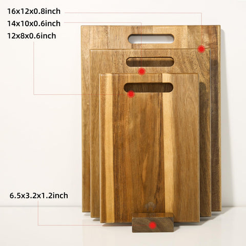 Tabla de corte YSTKC acacia pequena, ideal para especias y porciones pequeñas.