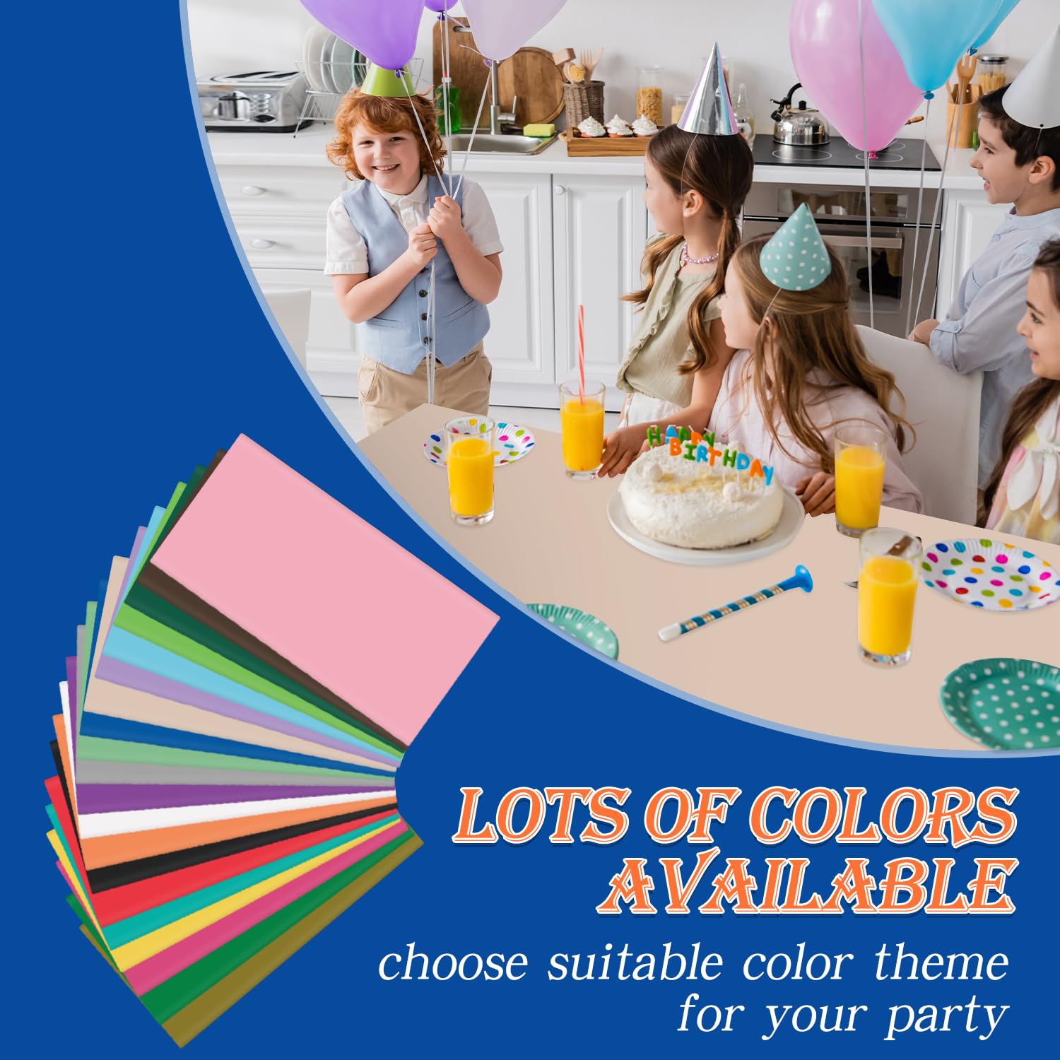 Colores versátiles para coordinar temática de fiesta con mantel YSYJ beige