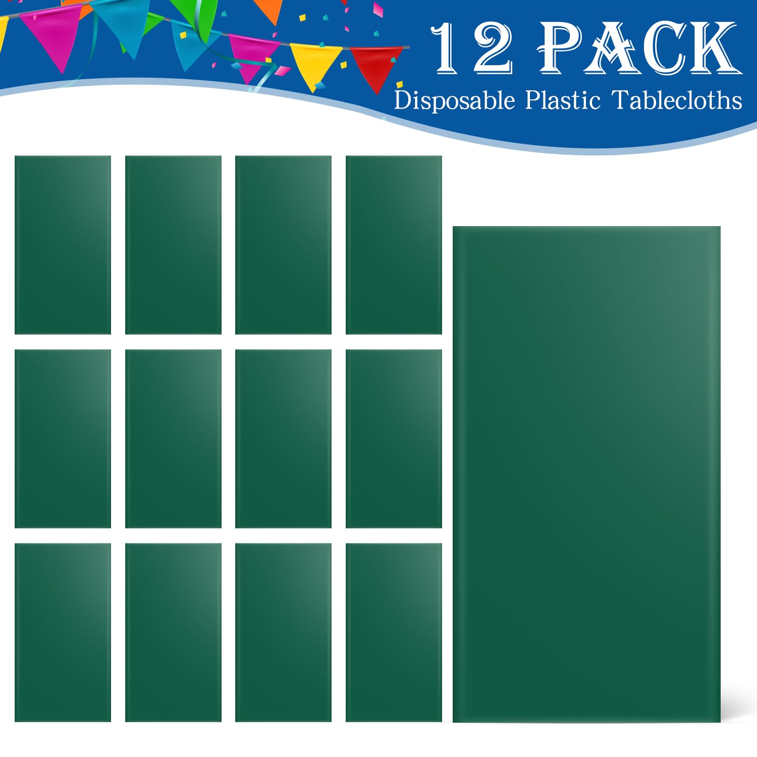 YSYJ mantel plástico verde oscuro para cenas y Navidad protege derrames.