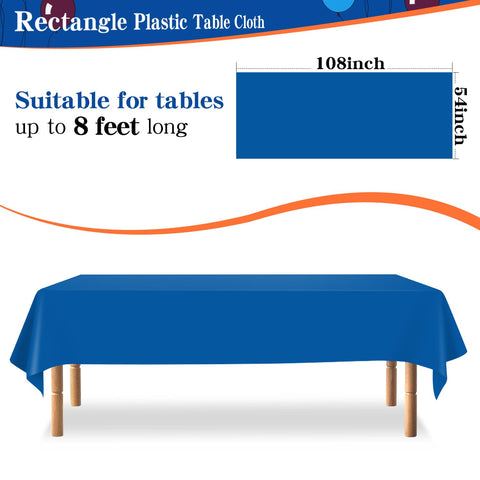 Mantel azul real de YSYJ sobre mesa rectangular, ideal para reuniones.