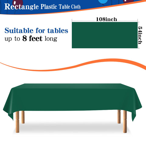 YSYJ mantel plástico rectangular verde oscuro para fiestas, cubre la mesa con estilo.