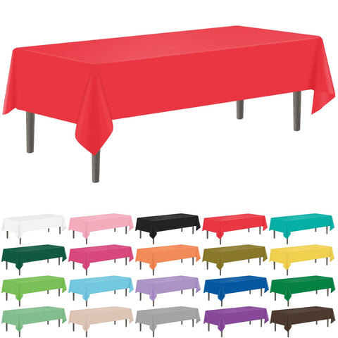 YSYJ mantel plástico rojo 54x108 protege la mesa de salpicaduras y manchas.