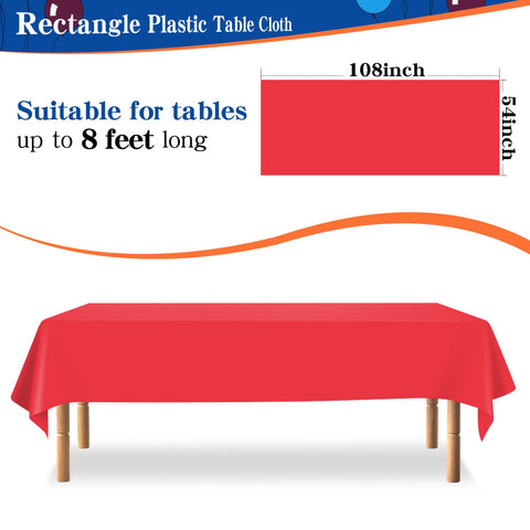 YSYJ mantel plástico rojo para fiestas, añade color y sencillez en la limpieza.