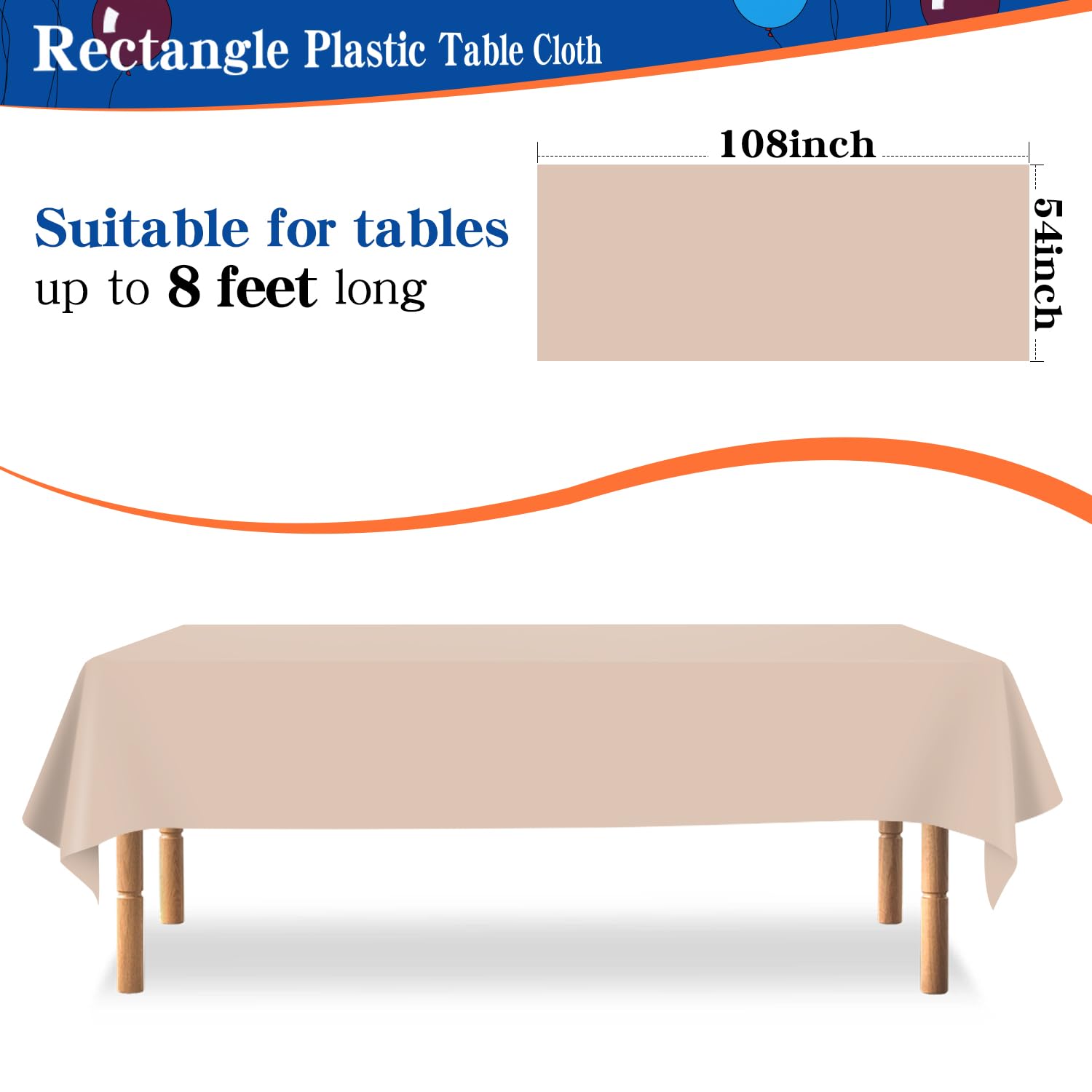 Mantel rectangular beige de plástico YSYJ protege la mesa durante la comida