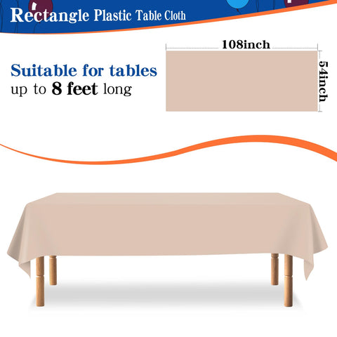 Mantel rectangular beige de plástico YSYJ protege la mesa durante la comida