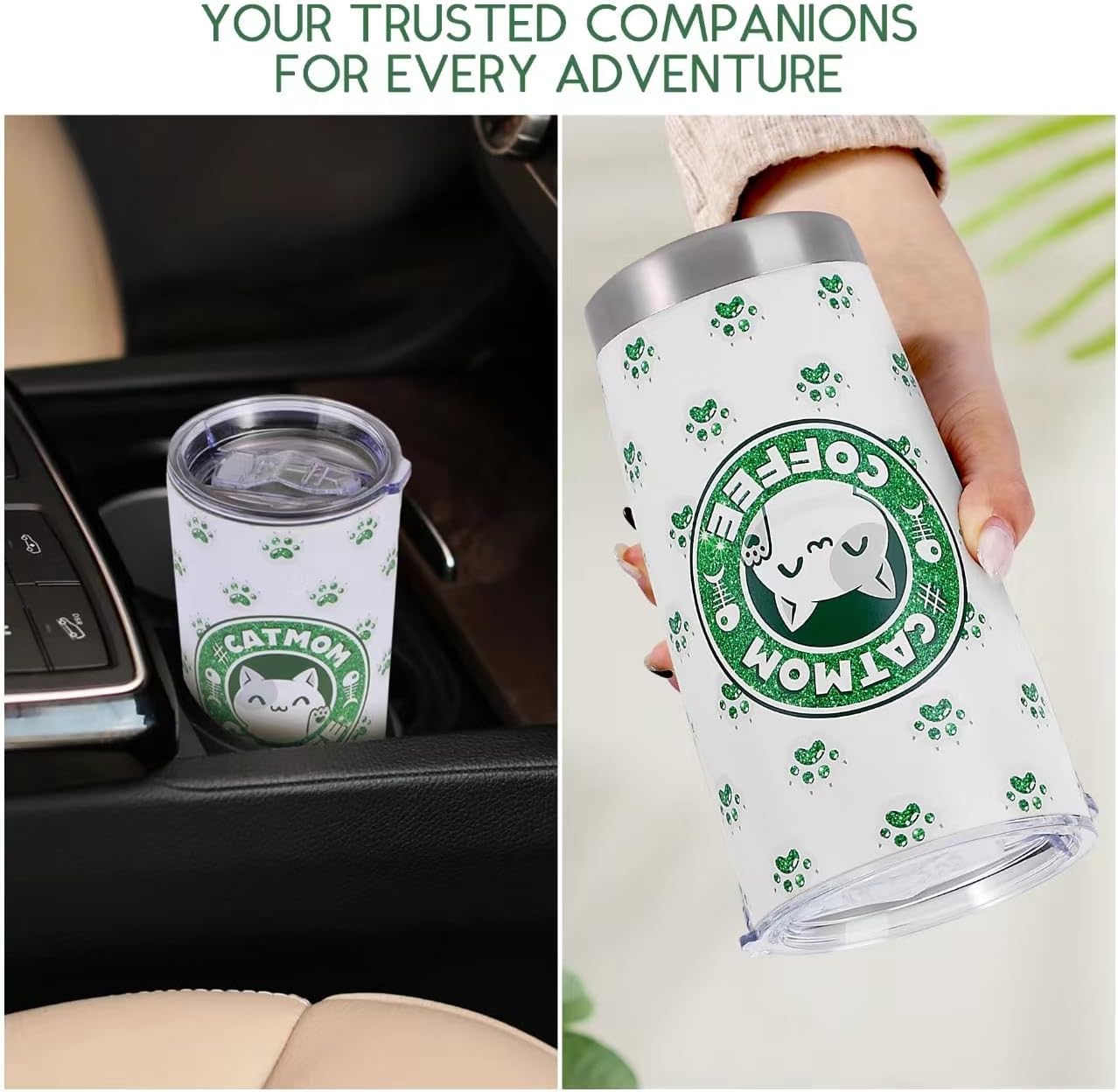 YtedRav Conjunto regalo Cat Mom: tote y tumbler para ocasiones especiales.