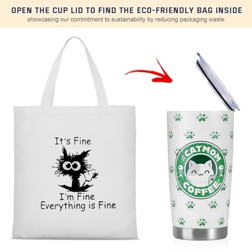 YtedRav Cat Mom Tumbler acero inoxidable, diseño duradero para uso diario.