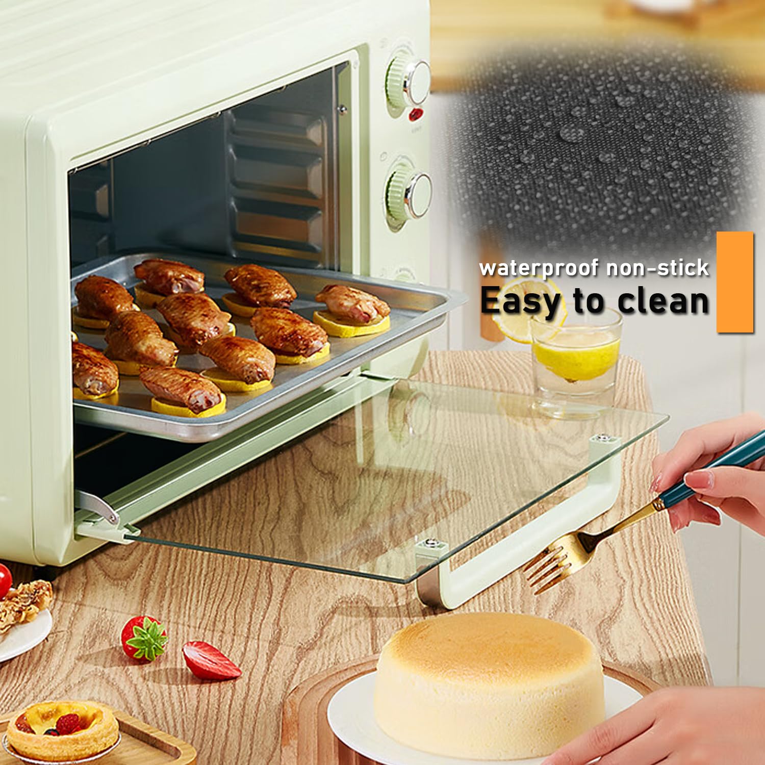 Protector de fondo de horno YTFGGY, resistente al calor y fácil de limpiar