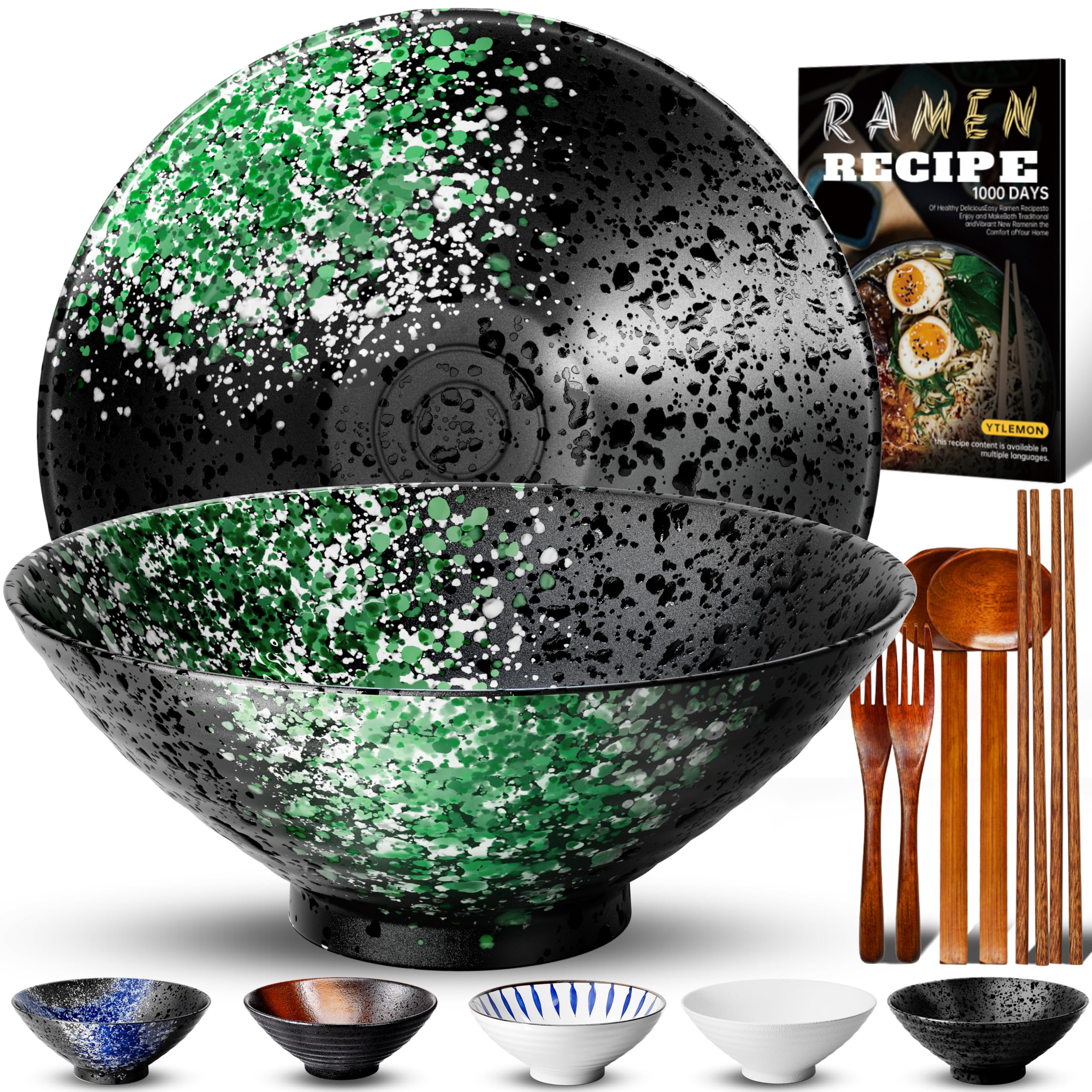 YTLEMON bol ramen cerámico de 8 pulgadas con diseño único para servir ramen