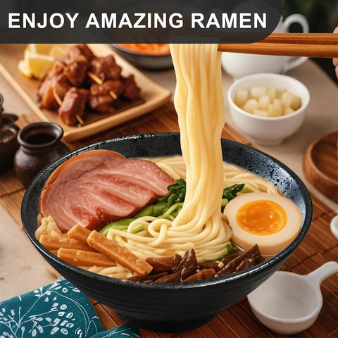 YTLEMON servicio completo: cuencos y cubiertos de madera para ramen.