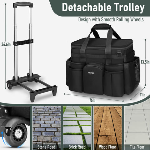 Carrito Ytonet con bolsa térmica para bebidas y snacks durante el trabajo.