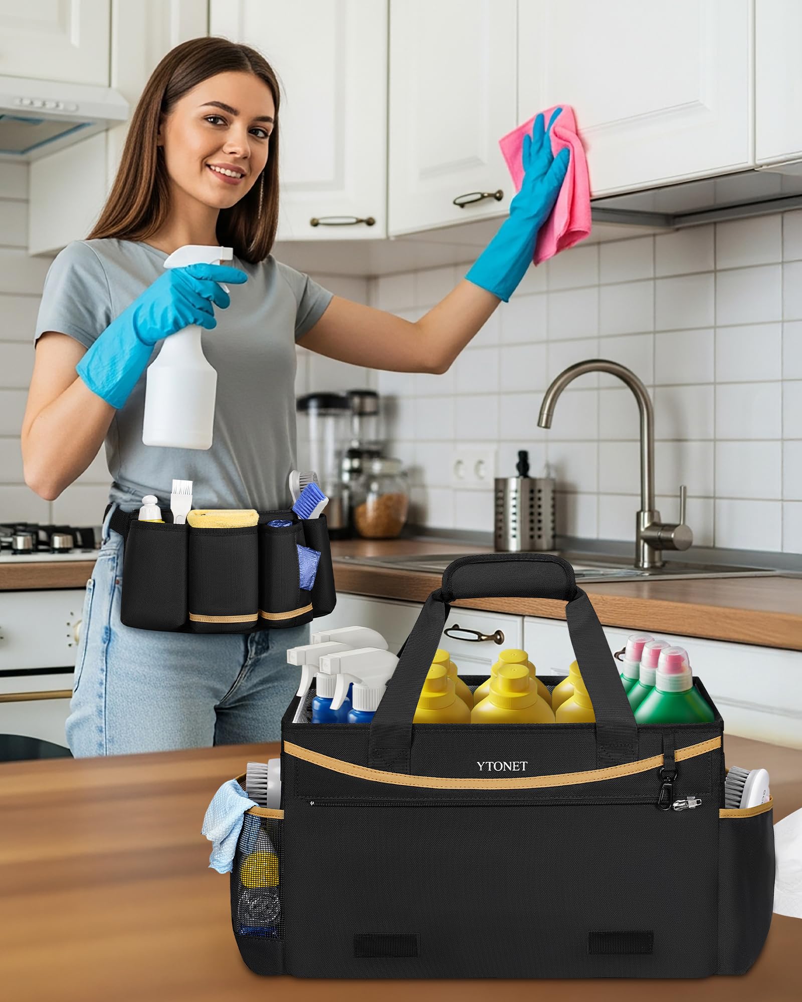 Ytonet delantal desmontable para llevar todo lo necesario con comodidad.