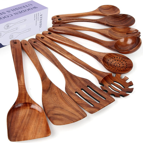 YTYOTO escurridor de teca para drenado rápido de verduras.