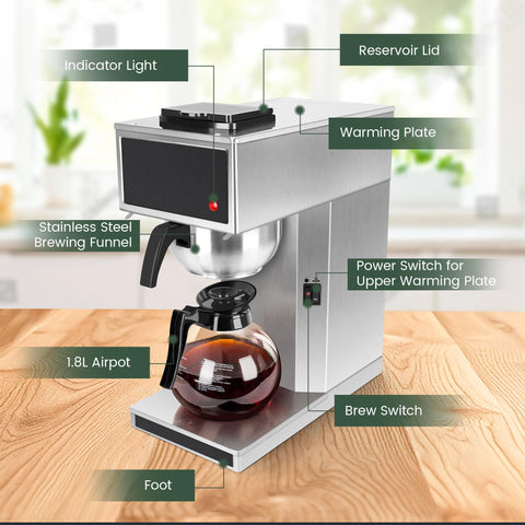 YUANHAO cafetera pourover diseño-compacto optimiza cocinas pequeñas y espacios de alto tráfico