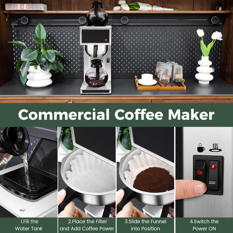 YUANHAO cafetera pourover con placas-calentadoras mantiene bebidas calientes para clientes