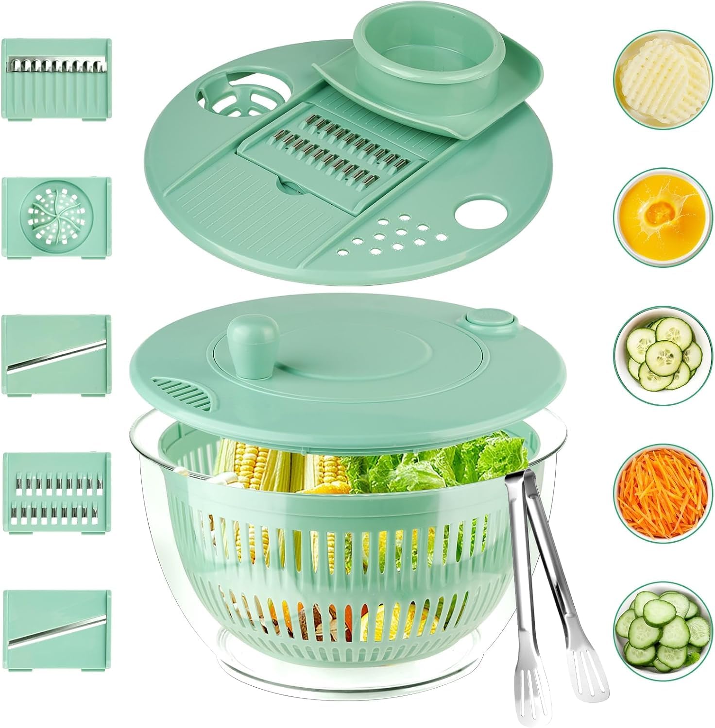 YUANYE ensaladera grande para lavado y escurrido de verduras frescas