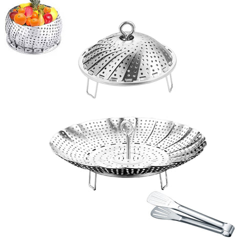 La cesta de vapor Yubng para verduras plegable facilita cocinar al vapor y se adapta a varias ollas.