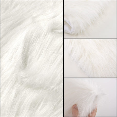 Yuboo decoración invernal con pelo blanco, añade toque suave y festivo a la sala