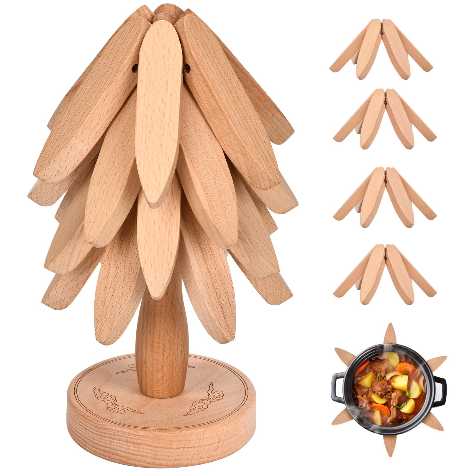Conjunto de 5 descansos para ollas en forma de arbol de Yuejihuisimple protege superficies