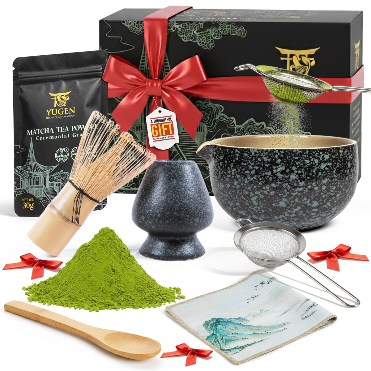 YUGEN MATCHA chawan ceremonial, cuenco cerámico para ceremonia de té en casa