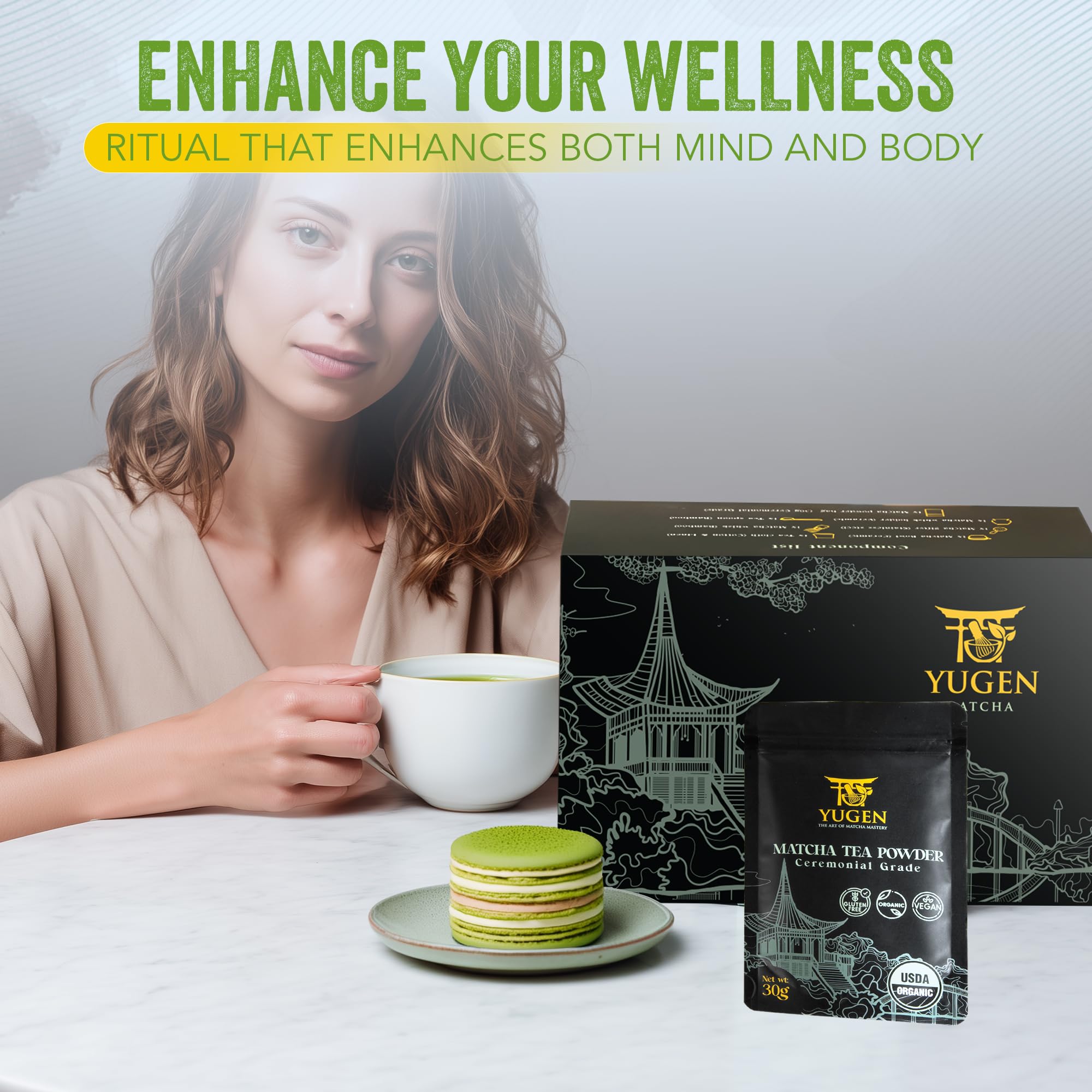 YUGEN MATCHA juego te ceremonial, kit completo para iniciar la experiencia