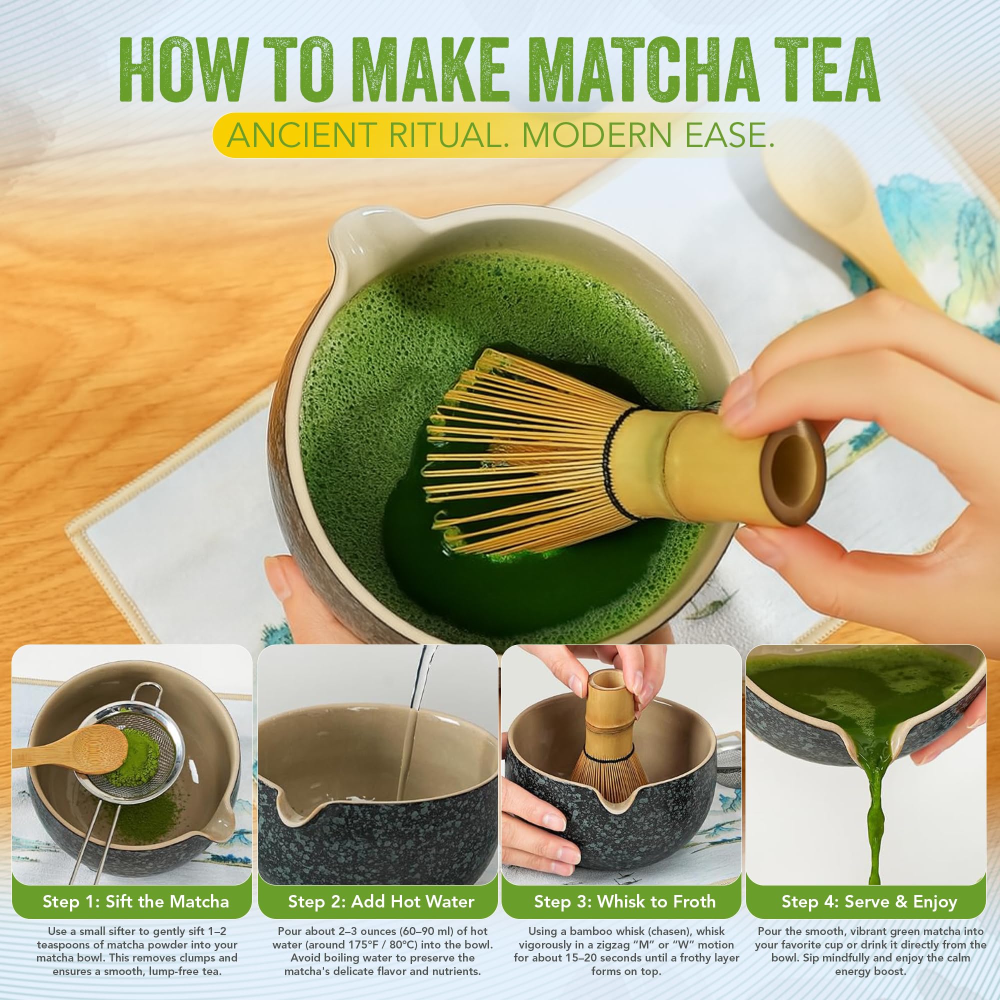 YUGEN MATCHA pano para te, paño suave para limpiar y secar