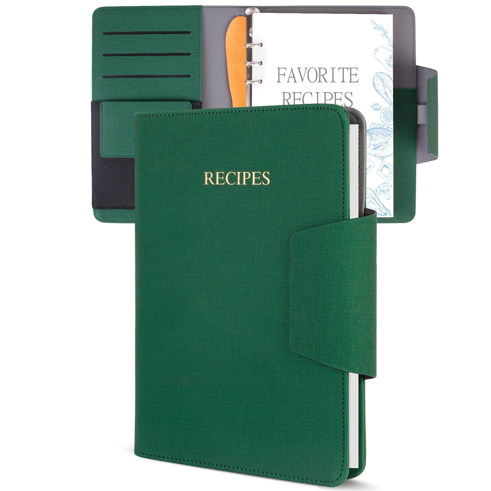 YUHUEDIT libro de recetas con tapa PU, ideal para proteger recetas en la cocina