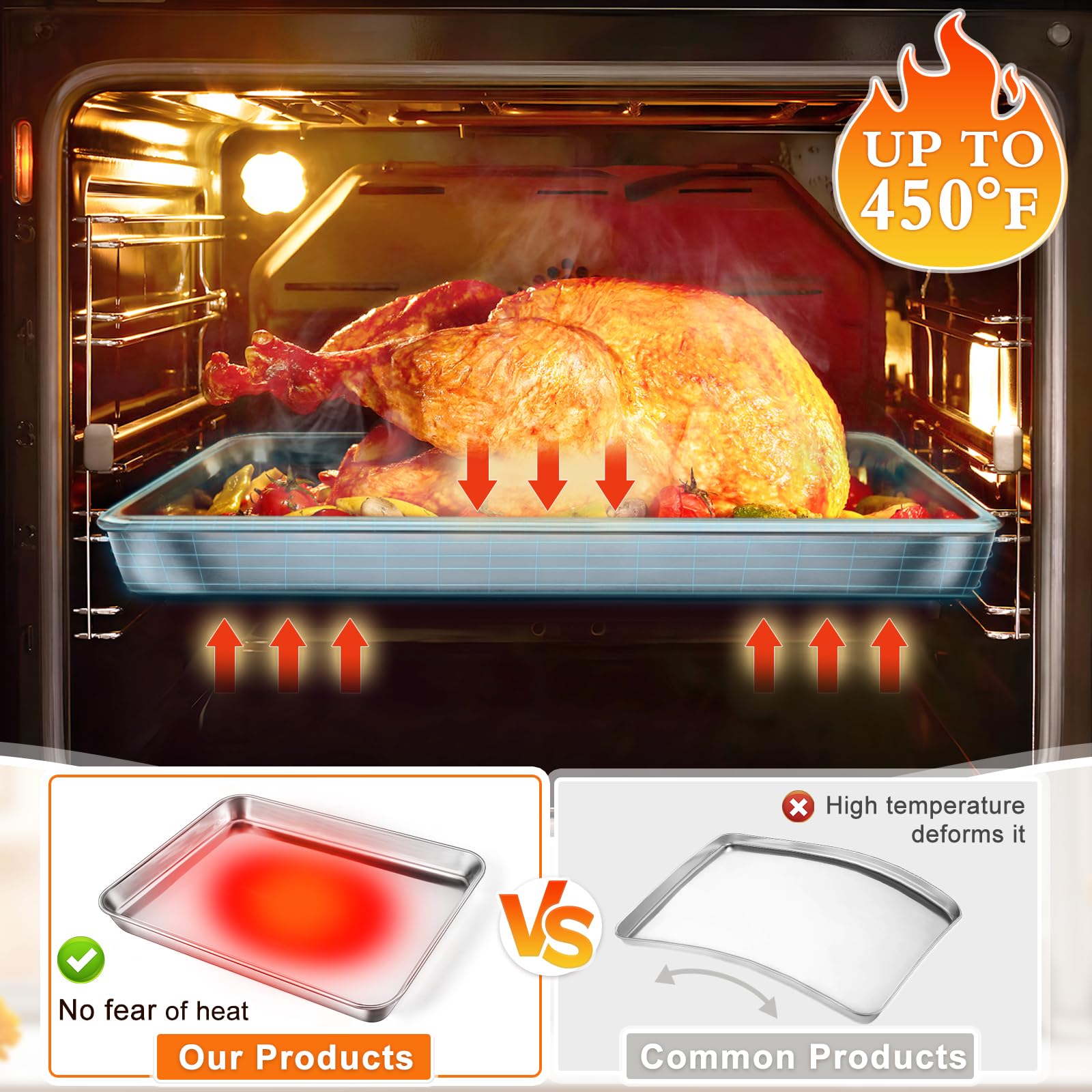 Bandeja de 12×9,5 pulgadas de Yuiicaov para hornear