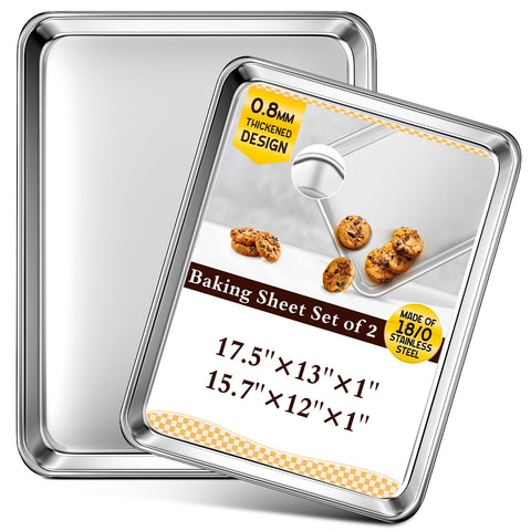 Bandejas Yuiicaov 17.5x13, distribución uniforme para hornear galletas doradas.