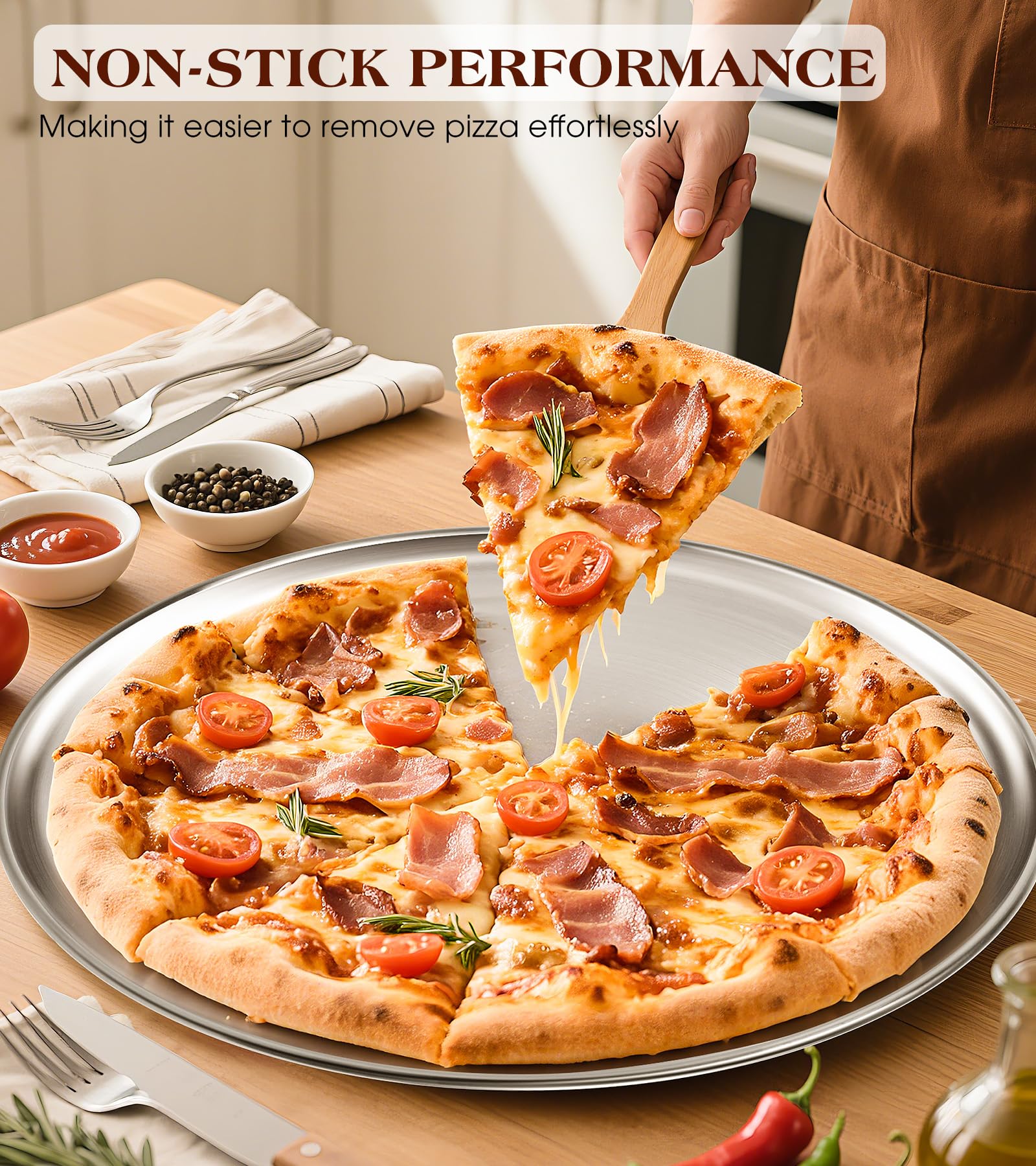 Uso doméstico con la bandeja Yuiicaov para pizzas caseras.