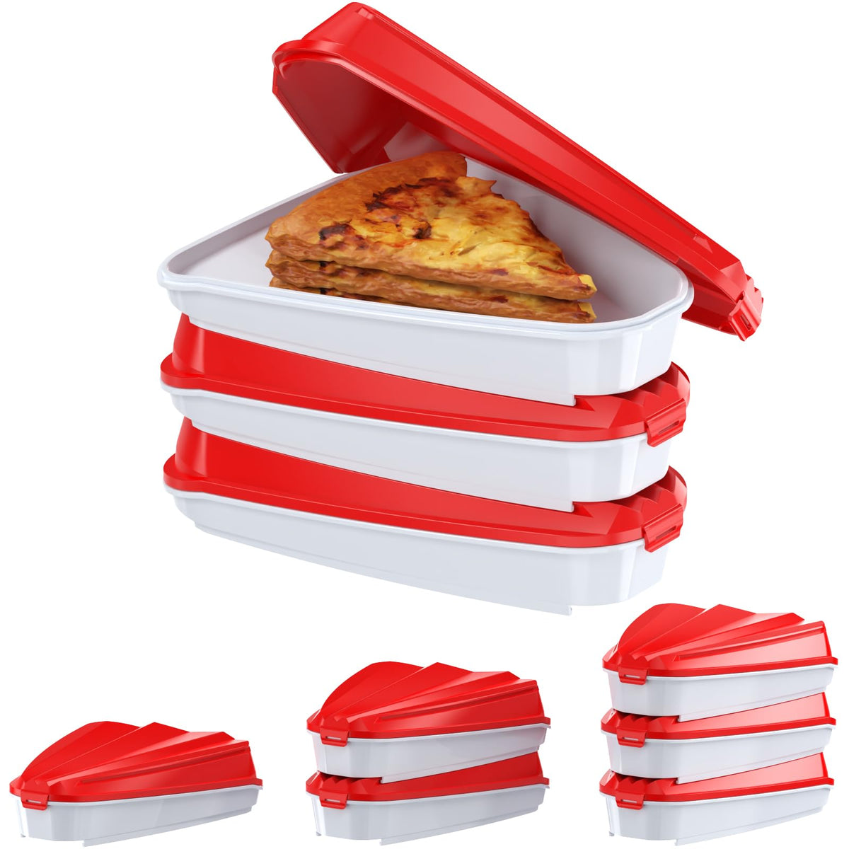 Yuiisenn Pizza Box: diseño único para porciones ordenadas y almacenamiento fácil.