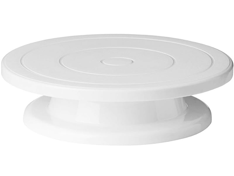 Yuixoseu porta-tortas de 11 pulgadas ofrece giro suave para bordes precisos.