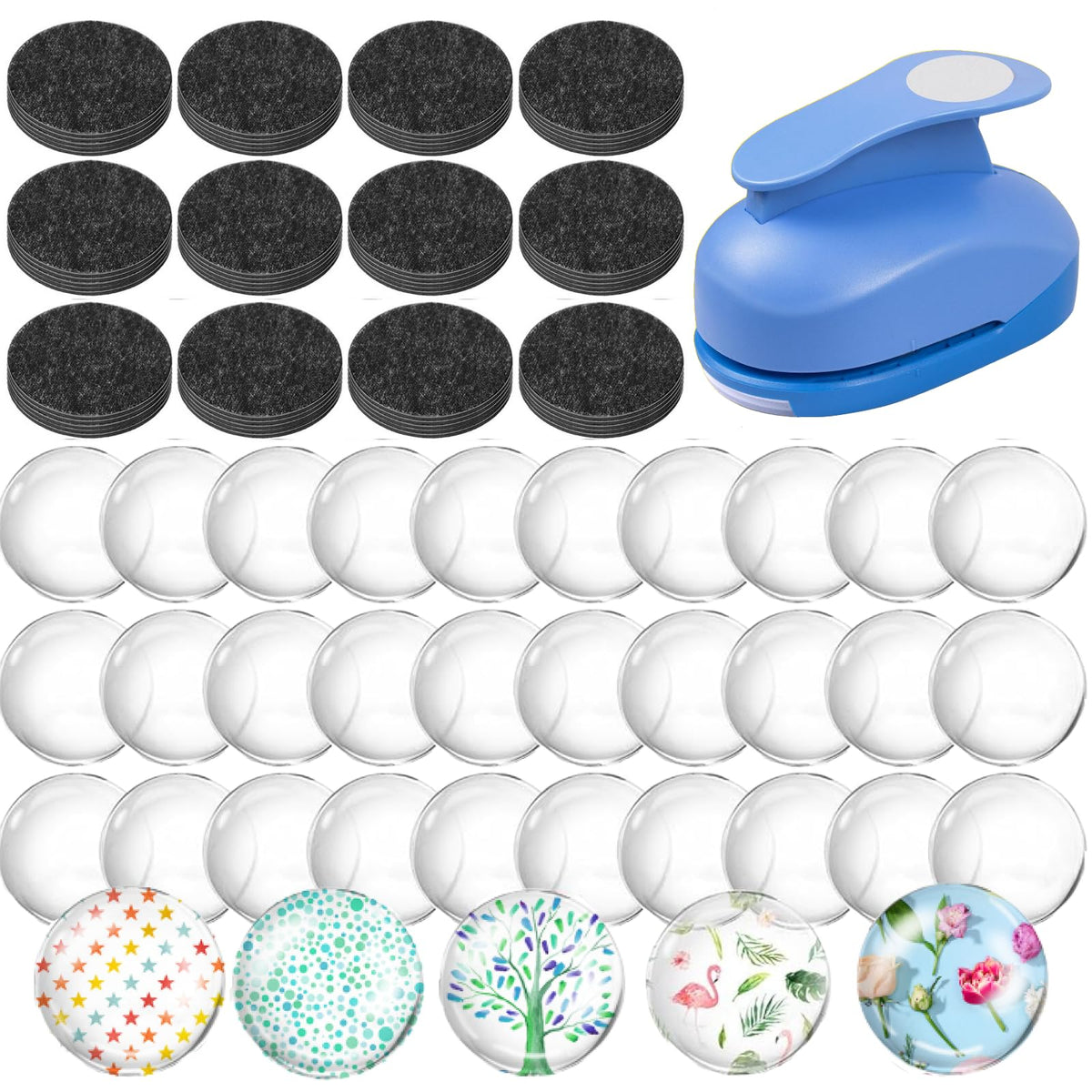 Imanes YULENANA: cabochones de vidrio redondos para manualidades.