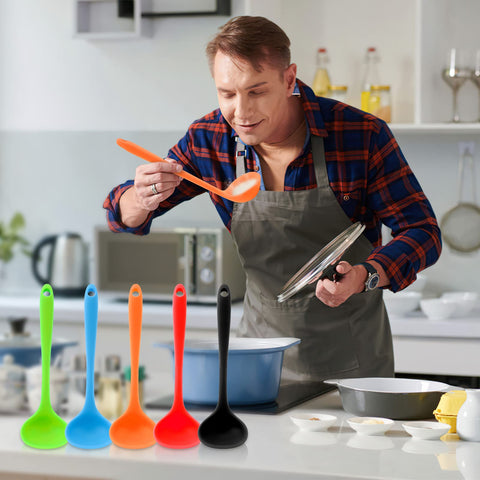 Cucharas de silicona YuLohass negras multifuncionales para cocina y cacerolas