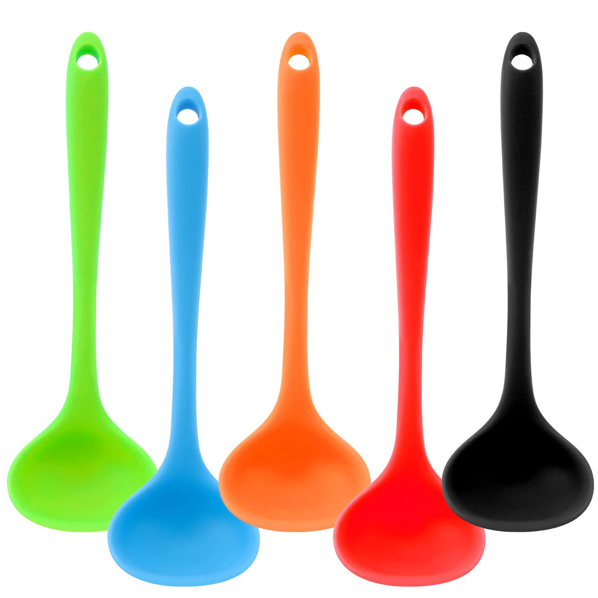 Cucharas de silicona YuLohass verde para cocinar sin rayar sartenes antiadherentes