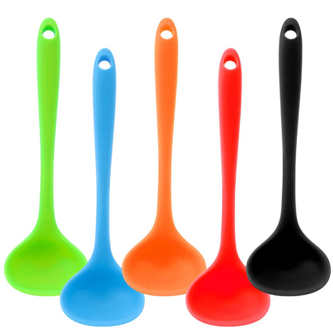 Cucharas de silicona YuLohass verde para cocinar sin rayar sartenes antiadherentes