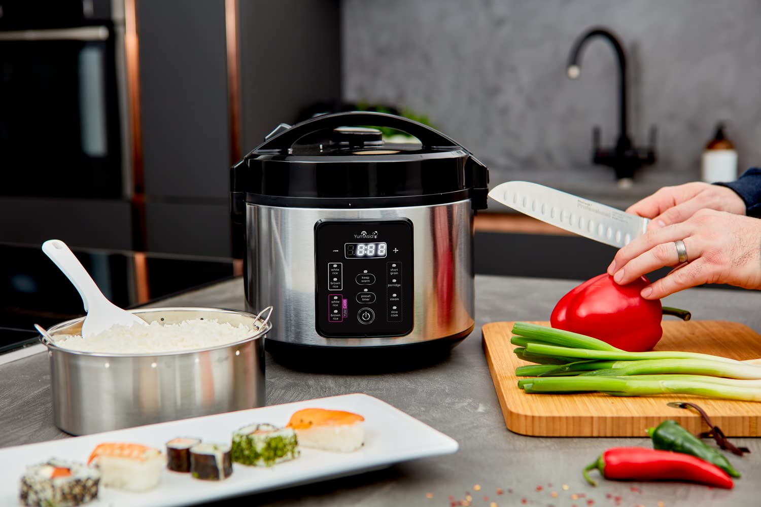 Yum Asia Kumo YumCarb cesta vaporizadora para cocinar al vapor fácilmente.