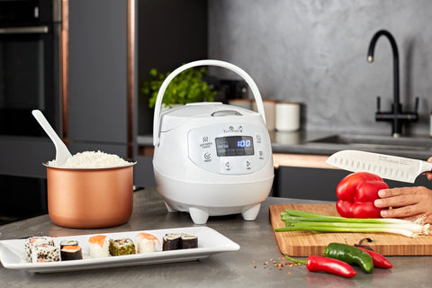Panda Mini Yum Asia con 4 funciones de arroz y 4 multicocina para diversidad.